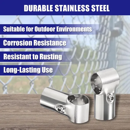 Vista 2 de uxcell Conector de tubería estructural, abrazaderas de tubería para juntas de 180 grados, 2 vías, 10 juegos de rieles de esquina de acero