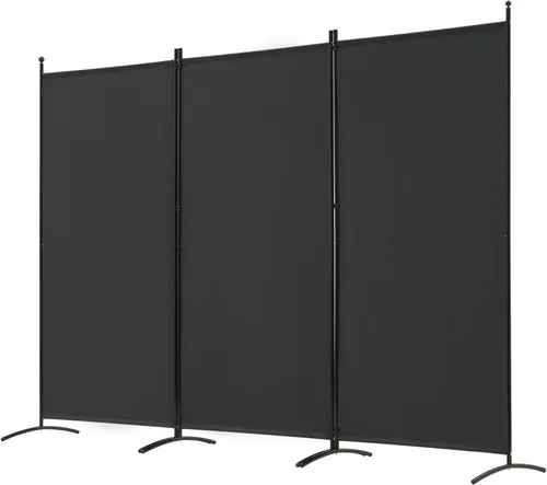 Vista 22 de Spurgehom Divisor de habitación plegable de 3 paneles, pantallas de privacidad, panel de tela independiente, divisores de pared portátiles