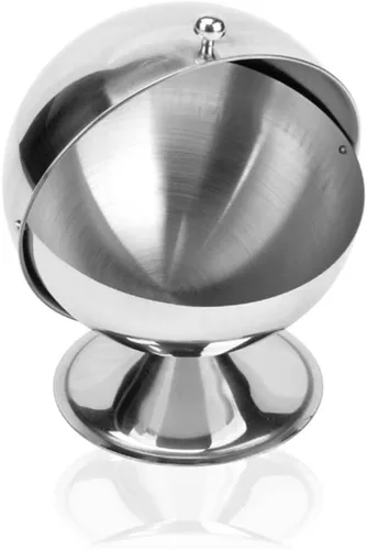 Vista 8 de DOITOOL Azucarero de acero inoxidable con tapa, tarro esférico para dulces y botella de condimento para el hogar, cocina, mesa de comedor, 5.51 x