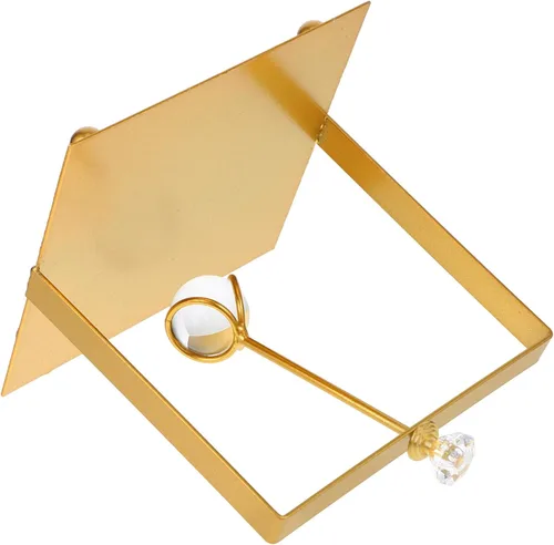 SHINEOFI Metal Napkin Holder Handle, Square Gold Rustic Napkin Dispenser Rack for Dining Table and Bathroom Decor, Freestanding Iron Tissue Holder