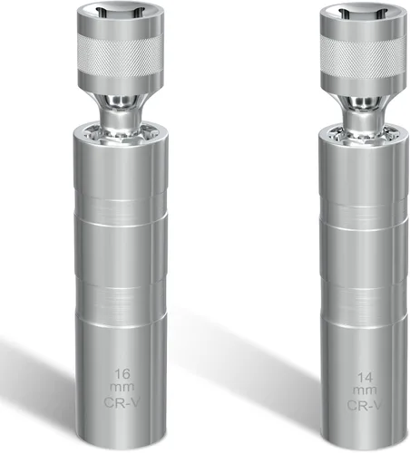 Vista 10 de Llave de bujía de 14mm, Herramienta de Extracción de Llave de Bujía de Pared Delgada con Impulsor de 3/8", 12 Puntos x 11.4" de Longitud Total