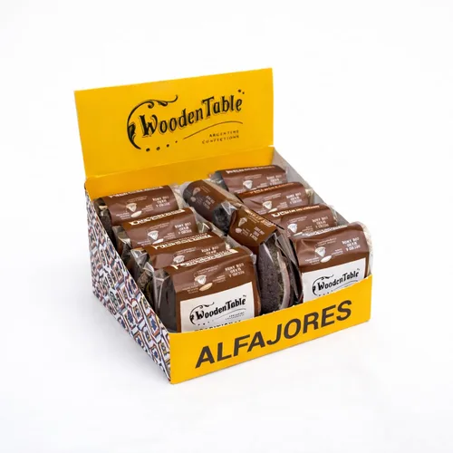 Vista 3 de Alfajores de chocolate con relleno de Dulce de Leche, galletas XL envueltas individualmente – Caja de 10 Alfajores de Chocolate Negro
