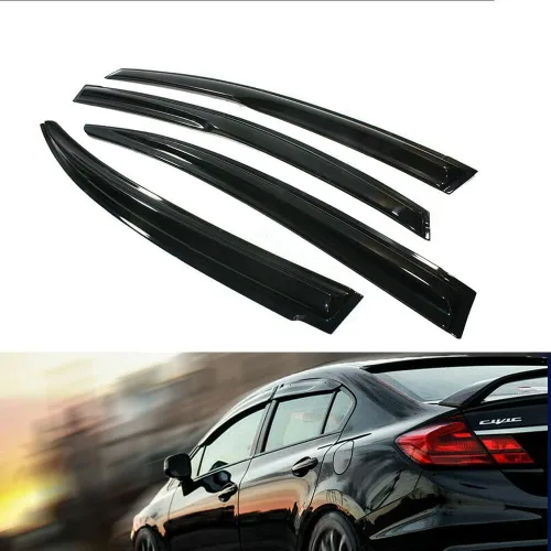 Vista 15 de Deflector de ventana compatible con Honda Civic 4Dr Sedan 2001-2005 con cinta adhesiva en viseras de ventana para ventilación de ventana Civic