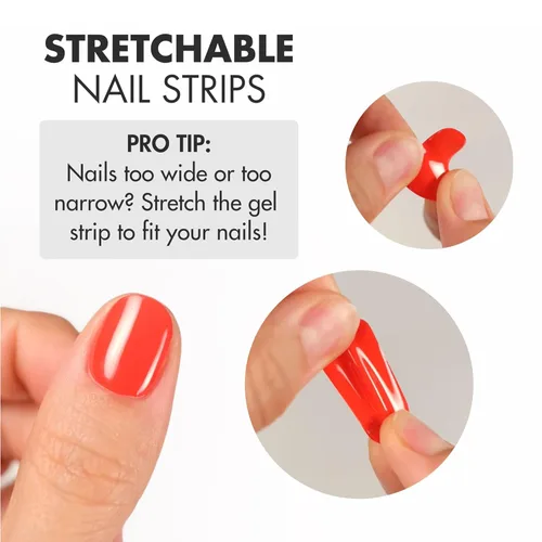 Vista 8 de Semi Cured Gel Nail Strips - 20 Pcs. Salon-Quality Nail Wraps for Women - Works with Any UV Lamp, Long Lasting, Easy to Apply and Remove Gel Nails