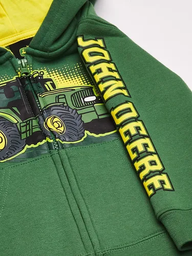 Vista 3 de John Deere Tractor - Sudadera con capucha y cremallera frontal para niño pequeño