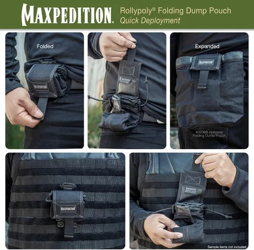 Vista 7 de Maxpedition Rollypoly Bolsa plegable para desechos (negra) 9.4 pulgadas