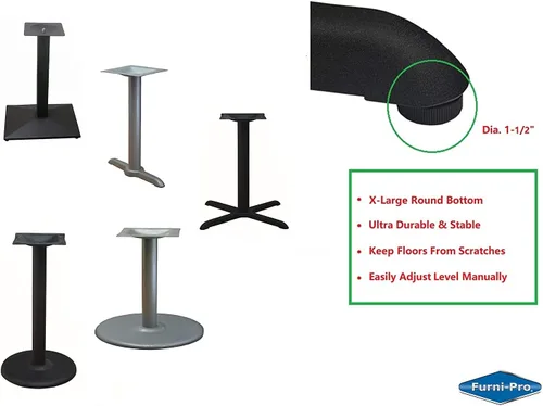Vista 8 de Nivelador de base de mesa (tabla base deslizante) para restaurantes y hogares, ajustable, rosca #1/4-20, 20 piezas por paquete (20)