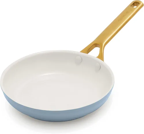 Vista 10 de GreenPan Sartén antiadherente Reserve Pro de 8 pulgadas, cerámica certificada NSF, sartén anodizada dura sin PFAS, asas de acero inoxidable, apta