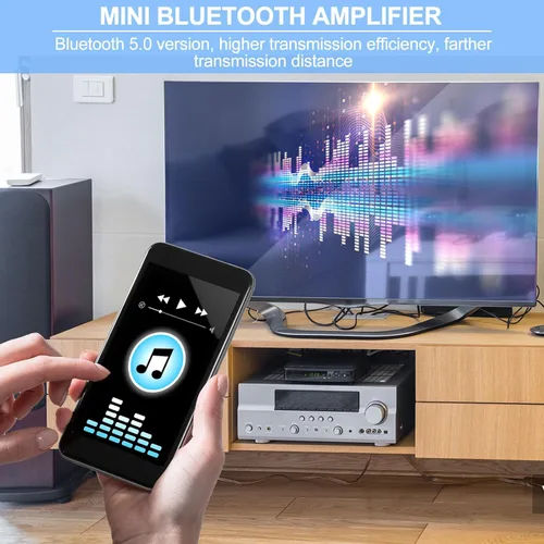 Vista 5 de Placa de amplificador mini amplificador Bluetooth 2.0 2X100W 5V-24V módulo amplificador de potencia de audio para tienda altavoces de cine en casa