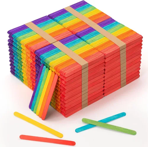 Vista 10 de WISYOK 120 palitos de paletas de colores prémium para manualidades, palitos de madera de colores de 4.5 pulgadas, palitos de helado, palitos