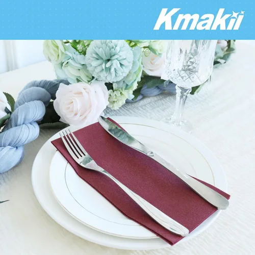 Vista 9 de KMAKII Servilletas desechables color burdeos, servilletas de tela como servilletas de papel de lino para invitados, toallas de mano de papel