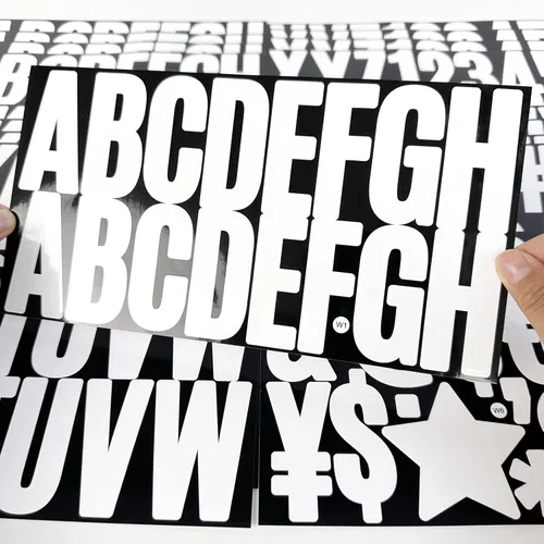 Vista 6 de 400 calcomanías de letras grandes de 2.5 pulgadas, 24 hojas, calcomanías autoadhesivas con números del alfabeto blanco para tablones de anuncios