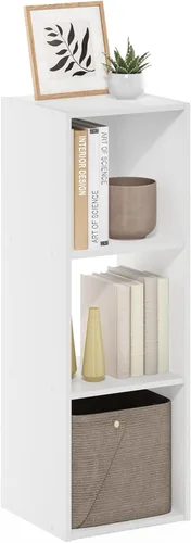 Vista 15 de Furinno 99940WH/LBL Basic 3 x 2 estantería de almacenamiento cúbico, color blanco y azul claro, Madera, blanco/rosa claro
