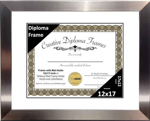 Vista 54 de Creative Picture Frames Carnegie - Marco de diploma de acero inoxidable con acabado de acero inoxidable de 6 x 8 pulgadas con caballete de vidrio