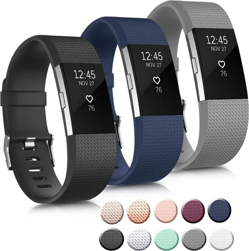 Vista 9 de 3 paquetes de bandas deportivas compatibles con bandas Fitbit Charge 2 para mujeres y hombres, correas ajustables de repuesto para Fitbit Charge 2