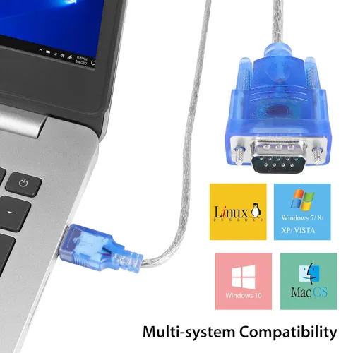 Vista 2 de YACSEJAO Adaptador USB a serie (9 pines) DB9 macho RS-232 a USB 2.0 Cable convertidor para Windows 10 8 7 Vista XP Mac OS, 1.2M
