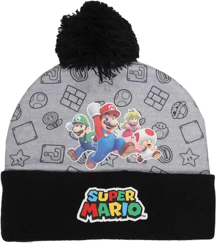 Vista 2 de Super Mario Brothers and Princess Peach - Juego de gorro y guantes para jóvenes, Multi colorido