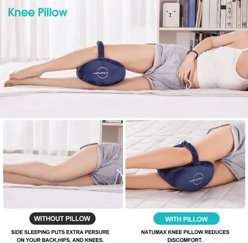 Vista 3 de Almohada para rodilla para personas que duermen de lado - Alivio del dolor de ciática - Dolor de espalda, dolor de piernas, embarazo, dolor