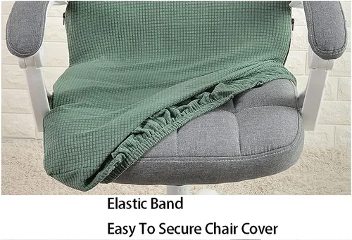 Vista 5 de LINGXIYA Funda elástica para silla de oficina, suave y cómoda, de tela de grano de maíz, resistente al agua, resistente a derrames, funda para silla