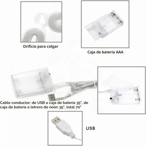 Vista 8 de Letrero de neón con forma de corazón rosa, funciona con pilas o USB, luces LED para decoración del día de San Valentín, regalos de San Valentín