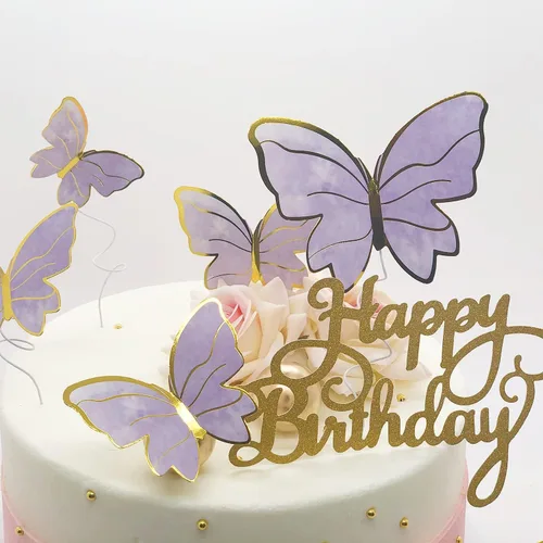 Vista 7 de 100 piezas de decoraciones de mariposa para pasteles, decoraciones para cupcakes, decoraciones para pasteles, decoraciones para pasteles, decoración