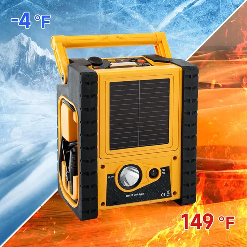 Vista 5 de Estación de energía solar portátil, batería de automóvil de 2000 amperios, batería de arranque con inversor de 400 W doble salida AC/DC/USB