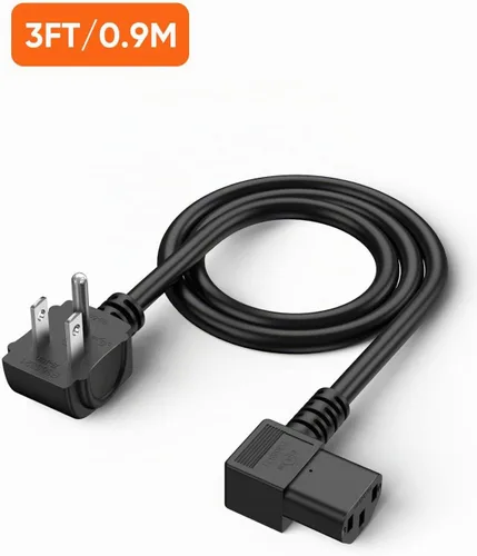 Vista 5 de CableCreation Cable de alimentación de 3 pies para cable angular NEMA 5-15P