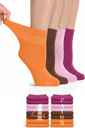 Vista 38 de Hugh Ugoli - Calcetines diabéticos para mujer de Rayón derivado de bambú, suaves, de tobillo, delgados, anchos, sueltos, parte superior sin uniones