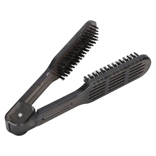 Vista 3 de El doble echó a un lado el peine del cepillo para alisar el cabello - cepillo plano del pelo con el control de las puntas