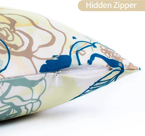 Vista 4 de Paquete de 4 fundas de almohada fundas de almohada cuadradas decorativas fundas de cojín suaves paquete de 4 fundas de almohada de 18 x 18 pulgadas