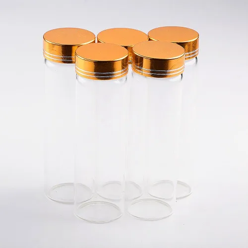 Vista 9 de Frascos vacíos de 0.7 fl oz Almacenamiento de botellas de vidrio con tapa de rosca de aluminio Tapa de metal plateado 6