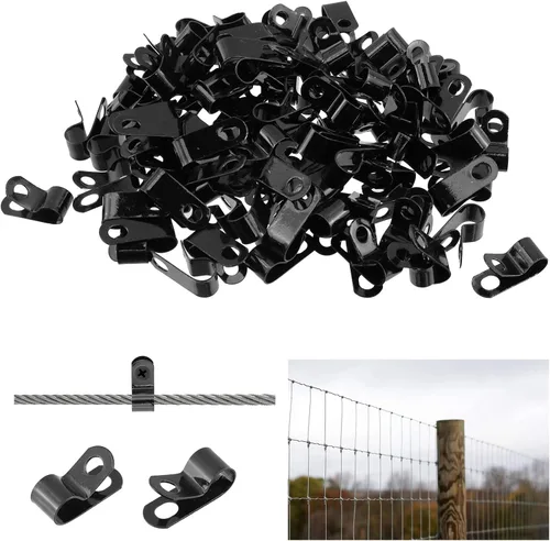 Vista 11 de Antrader Clips de cable tipo R, abrazaderas de cable de 0.12 pulgadas con tornillos, acero inoxidable 304, 100