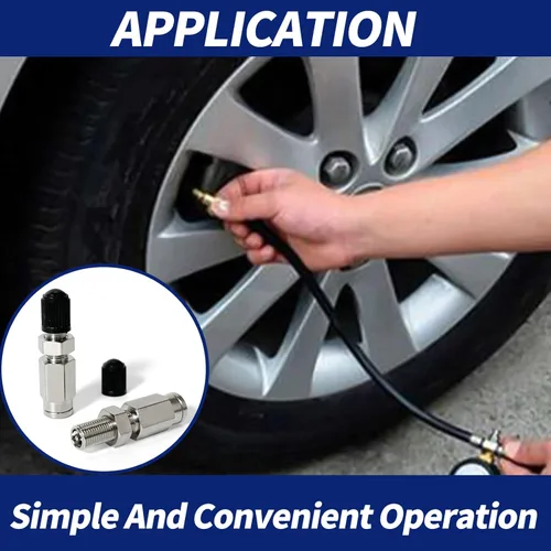 Vista 6 de Válvula Schrader de inflado con empuje para conectar para tubería de línea de aire de 1/4 pulgadas de diámetro exterior y suspensión de resorte