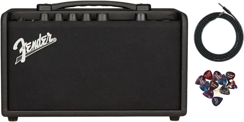 Vista 9 de Fender Mustang LT25 - Amplificador combinado de guitarra con cable y paquete exclusivo de púas de 12 piezas de Austin Bazaar