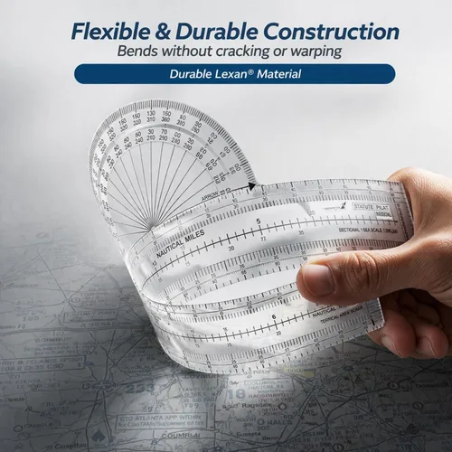 Vista 3 de Advanced Pilot Products Plotter de aviación fijo para planificación de vuelo VFR - Diseño Lexan duradero - 8 escalas para estatuto y millas náuticas