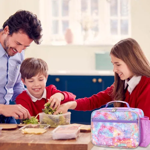 Vista 6 de RHCPFOVR Lonchera para niños – Lonchera aislada para niños y niñas, bolsa de almuerzo lavable y lonchera reutilizable para preescolar a prueba