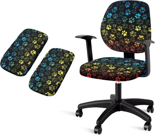 Vista 18 de American Flag Chair Covers Stretchy Office Chair Armrest Covers 4-Pc Set Reusable Soft Patriotic Computer Cover Slipcovers for Game Room and Office