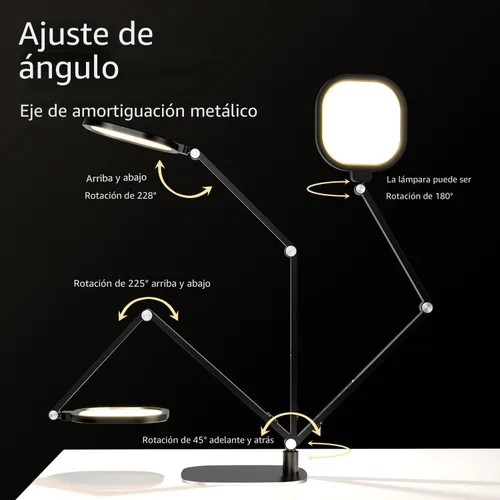 Vista 5 de Lámpara de escritorio LED LitONES para oficina en casa, luz de escritorio moderna para el cuidado de los ojos, luz de computadora de 3 temperaturas