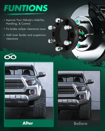 Vista 5 de SCITOO 2 espaciadores de rueda de 6 x 5.5 pulgadas, paso de rosca de 12 x 1.5 pulgadas, orificio del buje de 4.173 in, espaciadores de rueda de 6