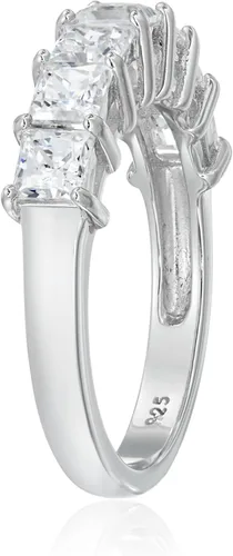 Vista 2 de Tienda Essentials Anillo de plata esterlina chapada en platino con circonita cúbica de corte princesa Infinite Elements (1 cttw, 2 cttw, o 3 cttw)