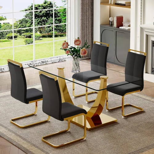 Vista 65 de Mesa de comedor moderna para mesa de comedor de mármol sintético de 4/6, 63 pulgadas, mesa de cocina rectangular, mesa de cocina y comedor de fácil