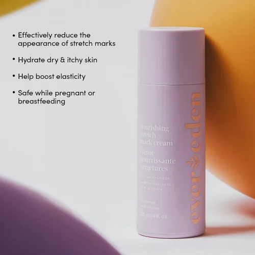 Vista 3 de Evereden Crema nutritiva para estrías de 4.0 fl oz. Cuidado de la piel limpio y sin perfume para el embarazo Natural y a base de plantas