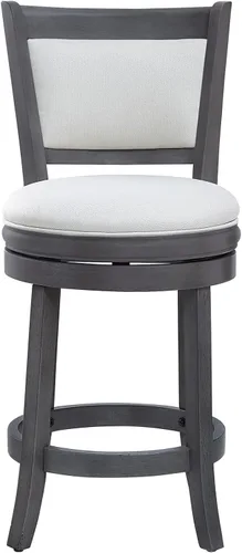 Vista 11 de Ball & Cast Taburetes giratorios tapizados para mostrador de cocina, taburetes de bar de 24 pulgadas de altura del asiento, silla de taburete