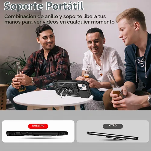 Vista 7 de HNHYGETE Funda para iPhone 12 Pro Max con protector de pantalla: [grado militar de 20 pies probada en caídas] Funda protectora para cámara Negro