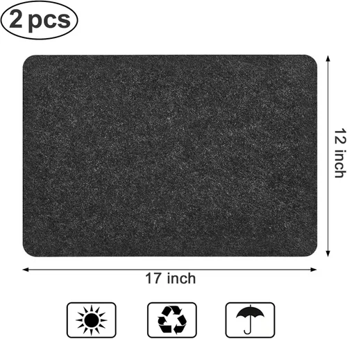 Vista 6 de SIUDANGKA 2 alfombrillas resistentes al calor para freidora de aire, cafetera, tostadora, protector de encimera rectangular negro de fieltro