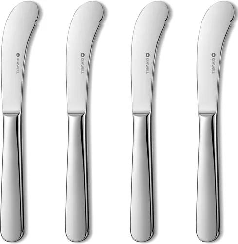 KEAWELL Cuchillos de mantequilla Louise de alta calidad, 4 piezas, 6.7 pulgadas, acero inoxidable, aptos para lavavajillas