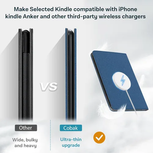 Vista 234 de CoBak Funda inteligente para Kindle Paperwhite de 6.8" de 11ª generación 2021 con función de encendido automático, ligera, delgada, de piel **Salvia