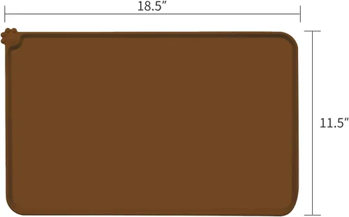 Vista 3 de AUDWUD - Tapete de silicona impermeable para alimentación de mascotas, antideslizante, tapete para tazón de perros para comida y agua