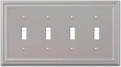 Vista 8 de Amerelle Continental AmerTac 94BVB – 1 tapa de tomacorriente en blanco, de metal fundido, con aspecto de bronce envejecido