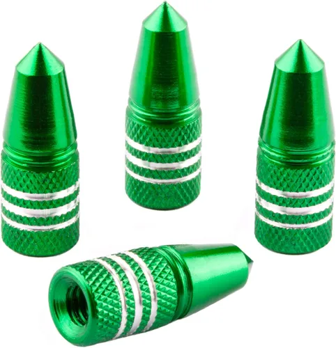 Vista 10 de Presta - Tapones de válvula de aluminio anodizado, uso en válvulas Presta/Francesas, diseños: bala, cohete, hamburguesa, cohete de bolsillo